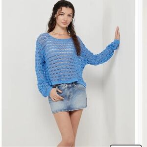 Divided Sky Blue Open-Knit Sweater